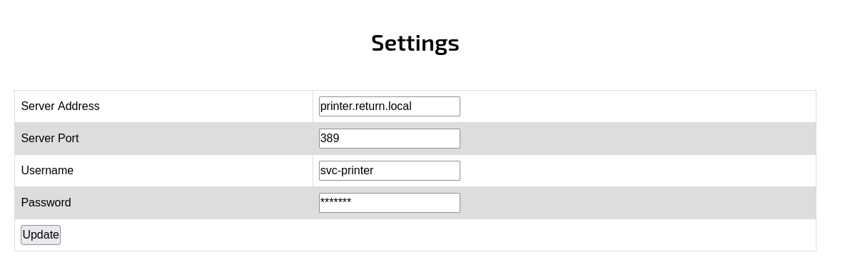 Printer Settings