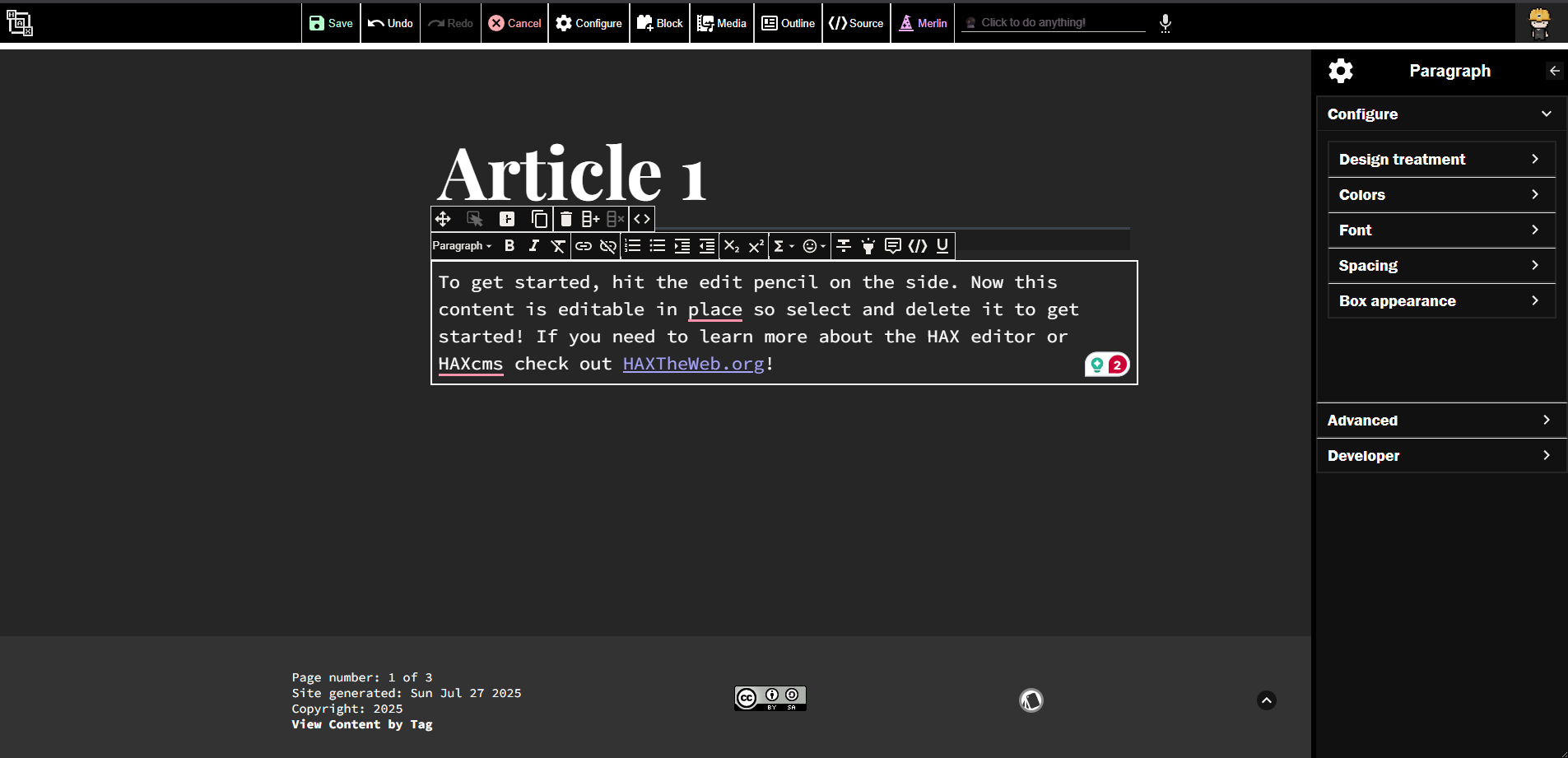 HAX Editor