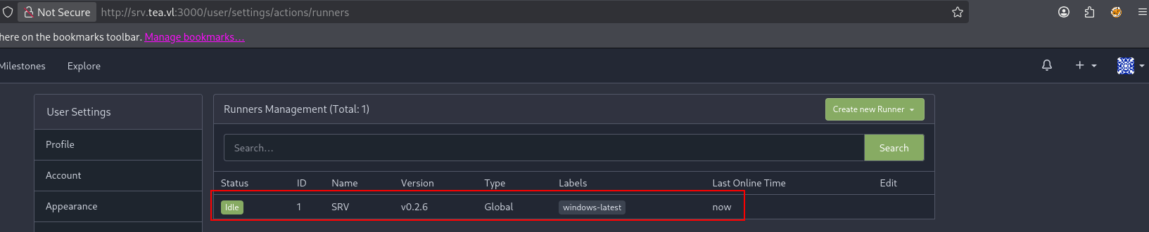 Gitea global CI/CD runner