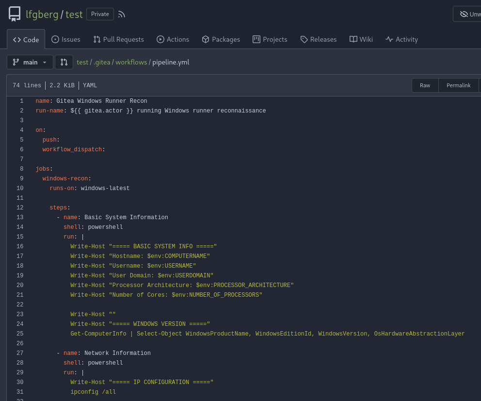 Creating a test pipeline