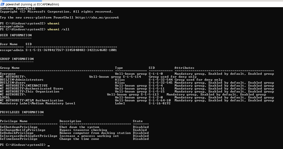 Admin shell